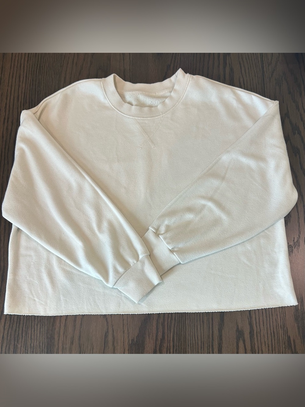 Cropped Cream Crewneck Sweatshirt